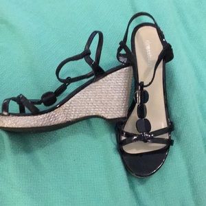 Ladies size 10, heels, shoes, wedge sandals